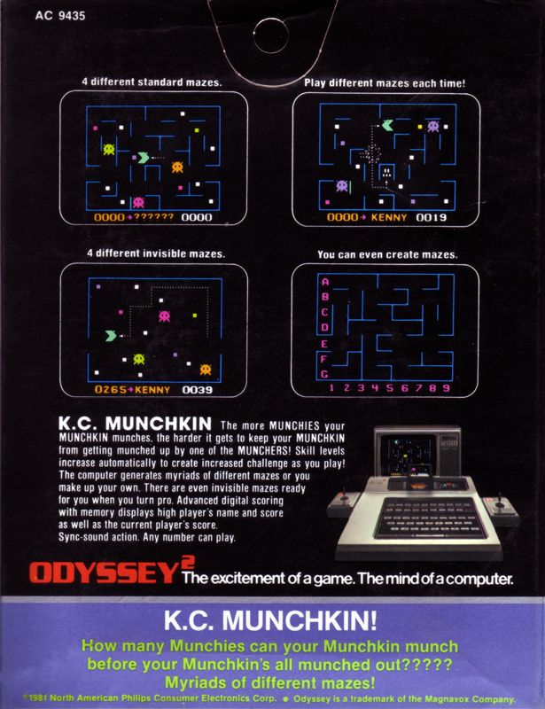 K.C. Munchkin! box art for Odyssey 2